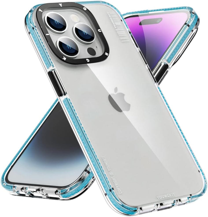 YOUNGKIT für iPhone 14 Pro Hülle, Stossfeste Kratzfeste Schutzhülle Slim Klar Case Dünne Griffige Tr