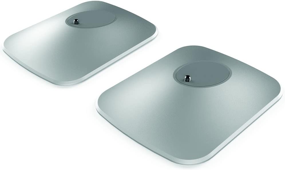 KEF LSX P1 Tischstandfuss Silber Paar, für LSX | Aluminium | Befestigungssystem | 10 Grad Neigung LS