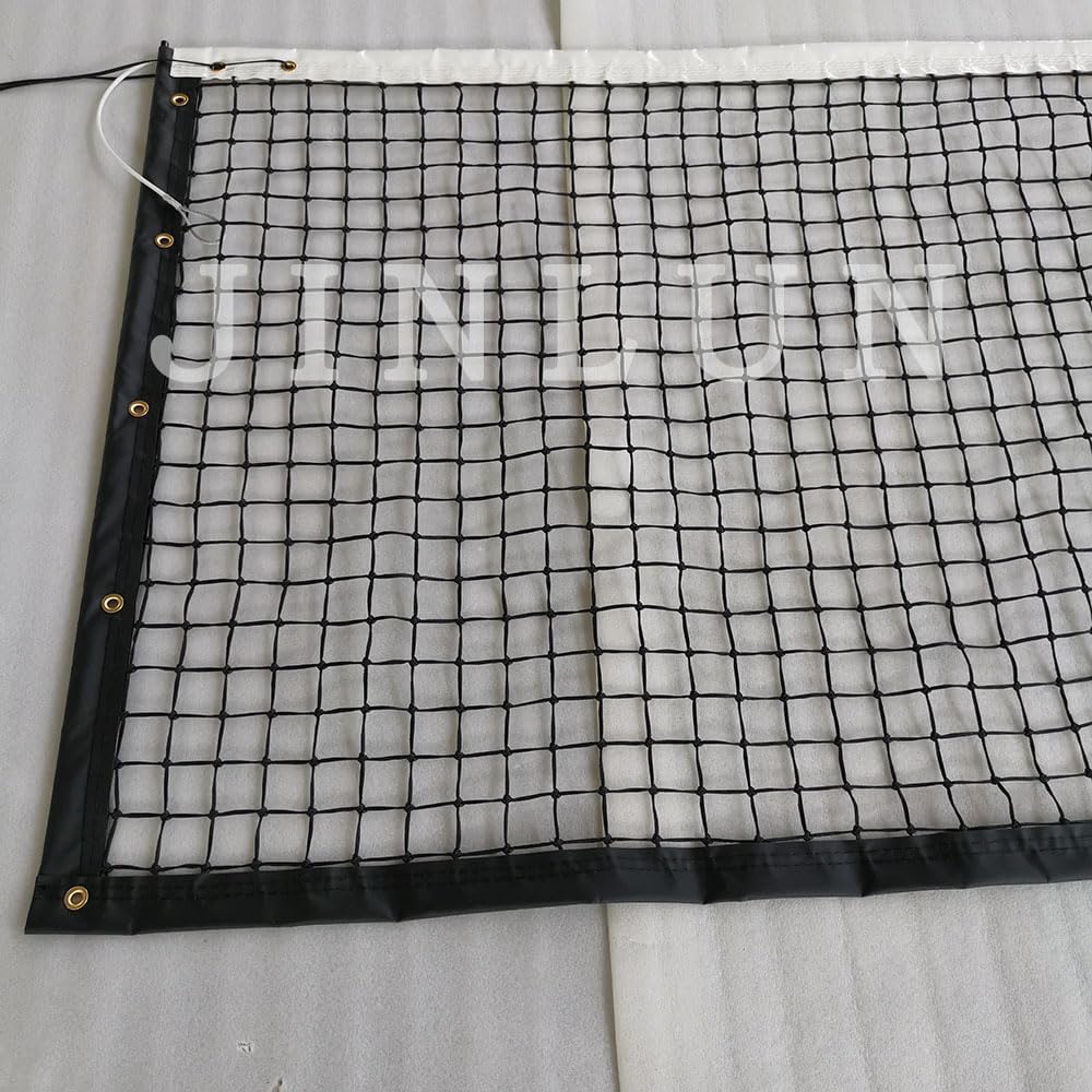 JINLUN Standard-Tennisnetz, robustes Outdoor-Tennisnetz, 12,7 m breit, 1,07 m hoch, HDPE-Netz, Schwa