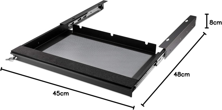 Penn Elcom EX-6171B Laptop-Schublade für Büro, Schule, Zuhause mit Schlüsselschloss Black (21.65" x