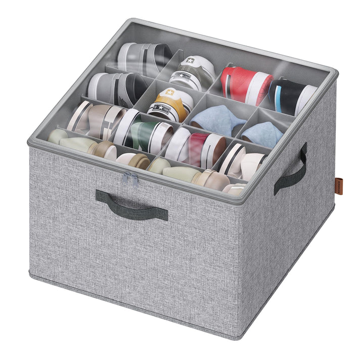 SONGMICS Schuh-Organizer, Schuhaufbewahrung, für 16 Paar Schuhe, Schuhbox, Griffe, platzsparend, Auf