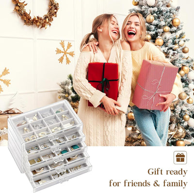 ProCase Acryl Schmuck Organizer Schmuckschatulle für Damen Durchsichtige Schmuckaufbewahrung Schmuck