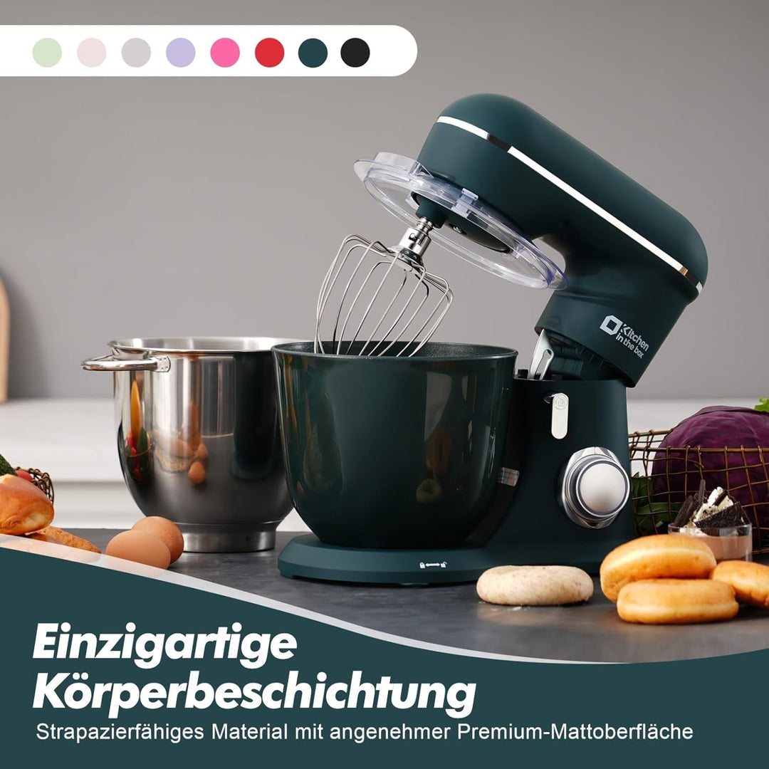 Kitchen in the box Küchenmaschine, 4,5 L & 5 L Knetmaschine, 10+P Geschwindigkeits Teigmaschine mit