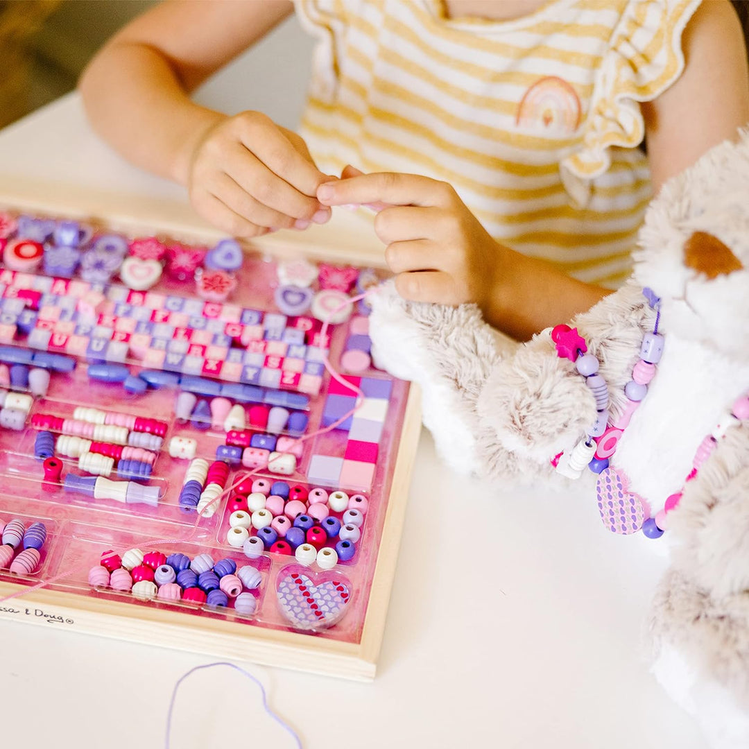 Melissa & Doug Created by Me! Sparkle & Shimmer Beads Holzperlen-Set, 340+ Perlen zur Schmuckherstel