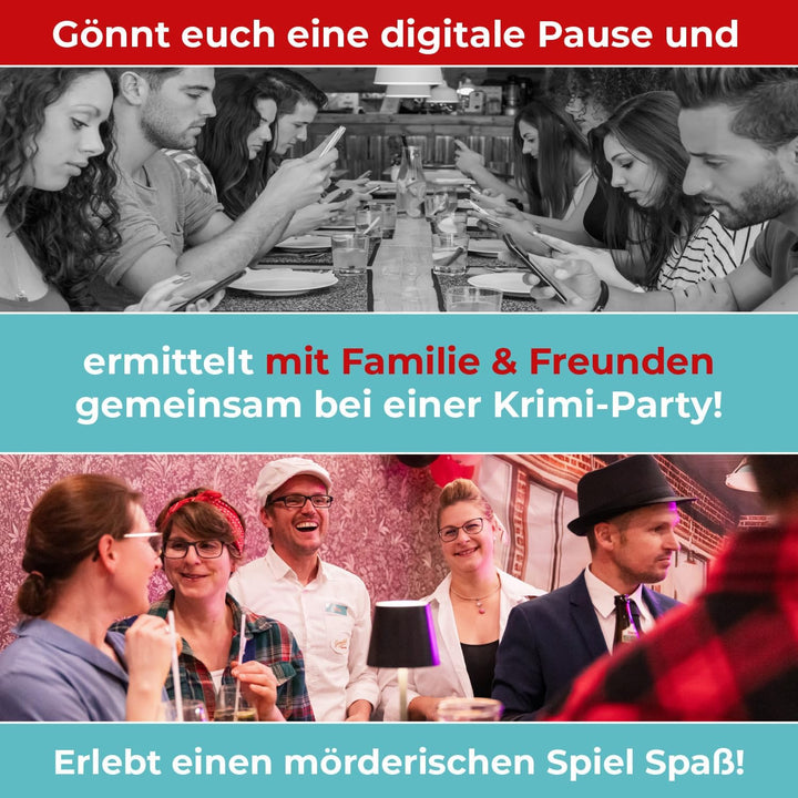 1958 Rock’n’Mord – Krimidinner Partyspiel für 8–16 Personen | Rock’n’Roll 50iger Jahre American Dine