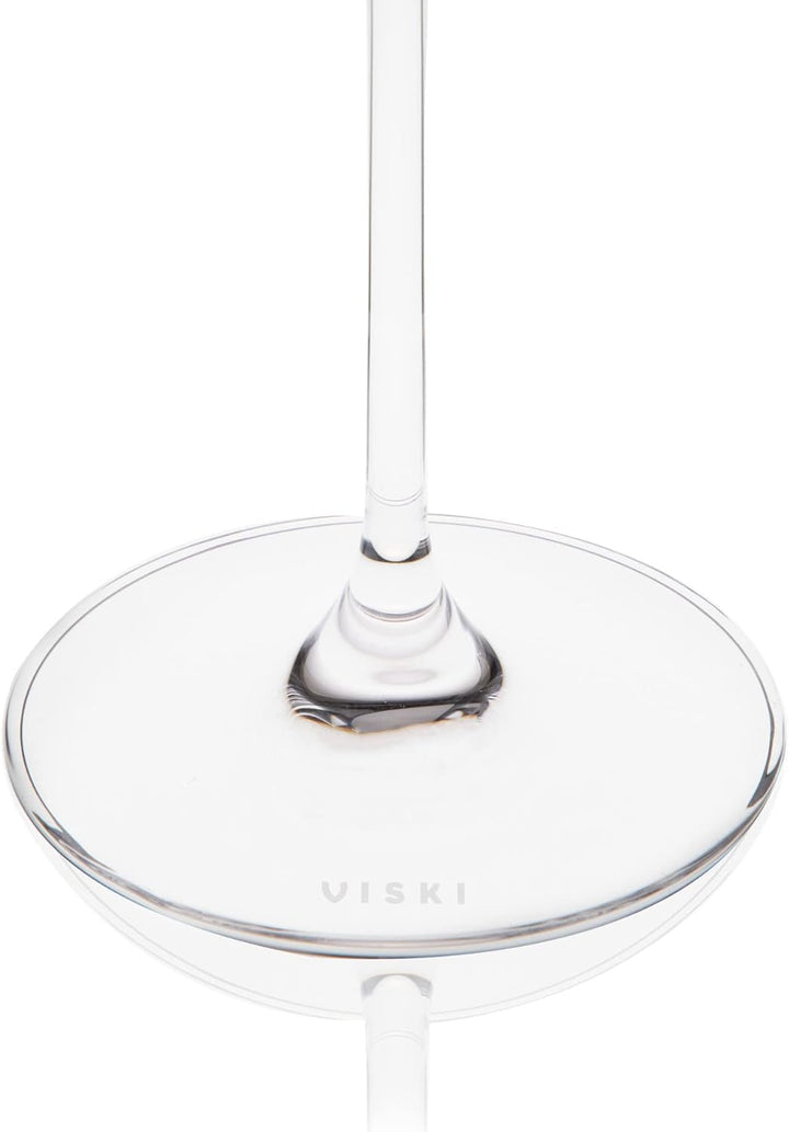 Viski Reserve European Crystal Bordeaux-Gläser, 4 Rotweingläser aus bleifreiem Kristallglas, Glaswar
