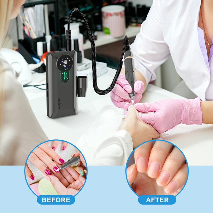 ENGERWALL Wiederaufladbarer Elektrische Nagelfräser 35000 U/min, Erstaunliche 15-Stunden-Akkulaufzei