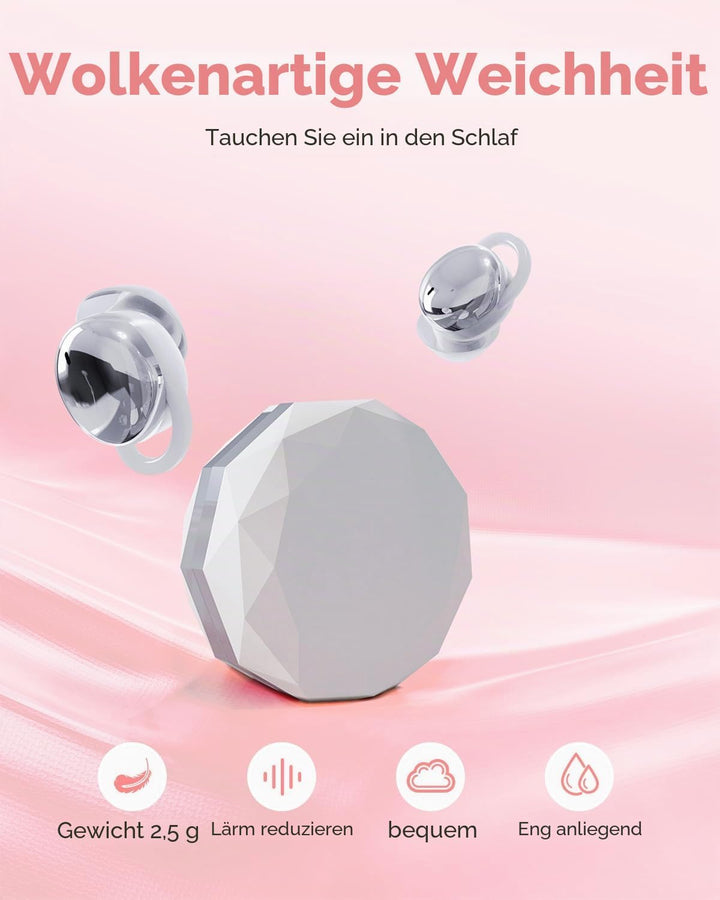 MONODEAL Schlafkopfhörer Bluetooth 5.4 Sleep Earbuds, Weiche Kopfhörer Schlafen Sleepbuds, Unsichtba
