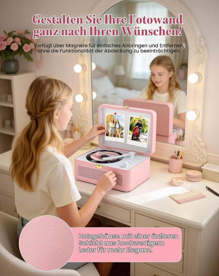 Tragbar CD Player Bluetooth Retro Radio mit CD-Player mit Lautsprecher Unterstützung USB &amp; AUX-Wiede