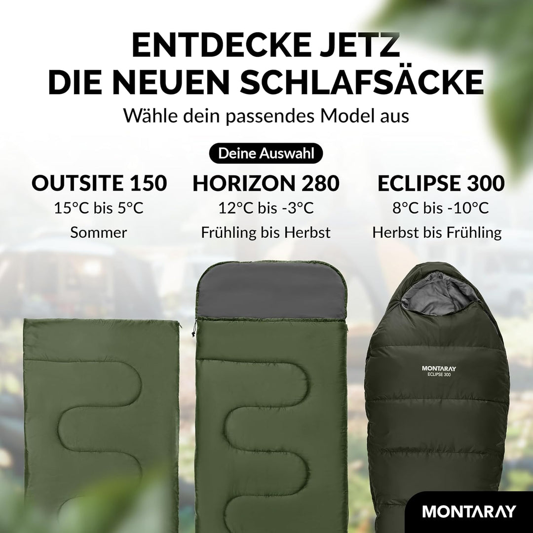 Deckenschlafsack mit Kapuze bis -3°C INKL. Kissen - Outdoor Winter-Schlafsack & Sommer-Schlafsack 3-