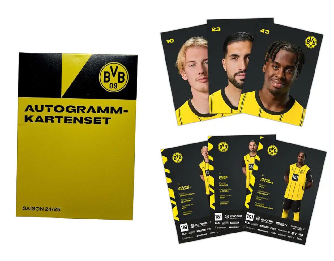 Dortmund Borussia Autogrammkarten Team 2024/25 unsigniert Sammelkarten Autographs Card BVB 09