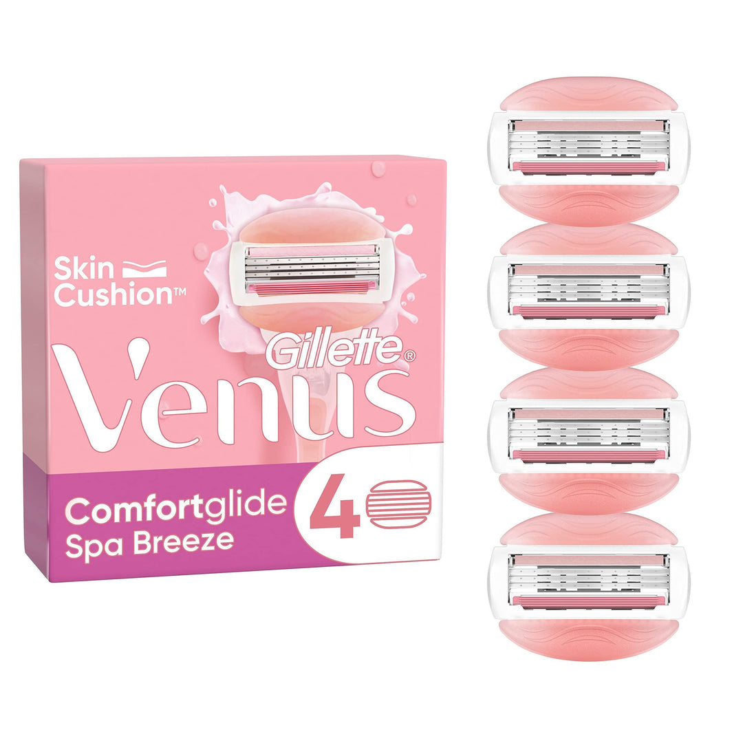 Gillette Venus Comfortglide Spa Breeze Rasierklingen Damen, 4 Ersatzklingen für Damenrasierer 4 stüc