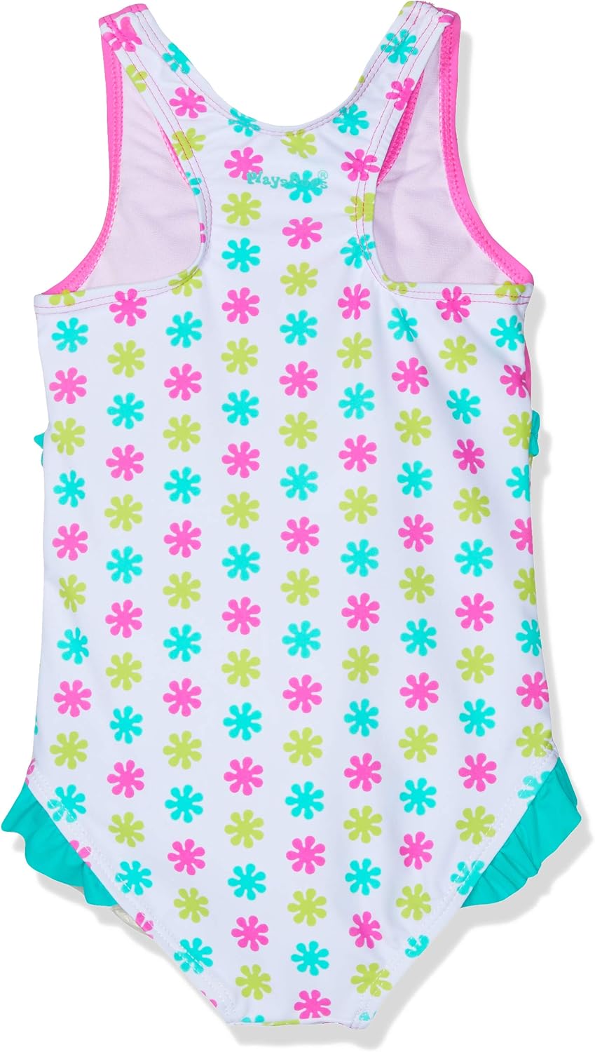 Playshoes Mädchen Uv-Schutz Badeanzug Schwimmanzug Badebekleidung 122-128 Die Maus Blumen, 122-128 D