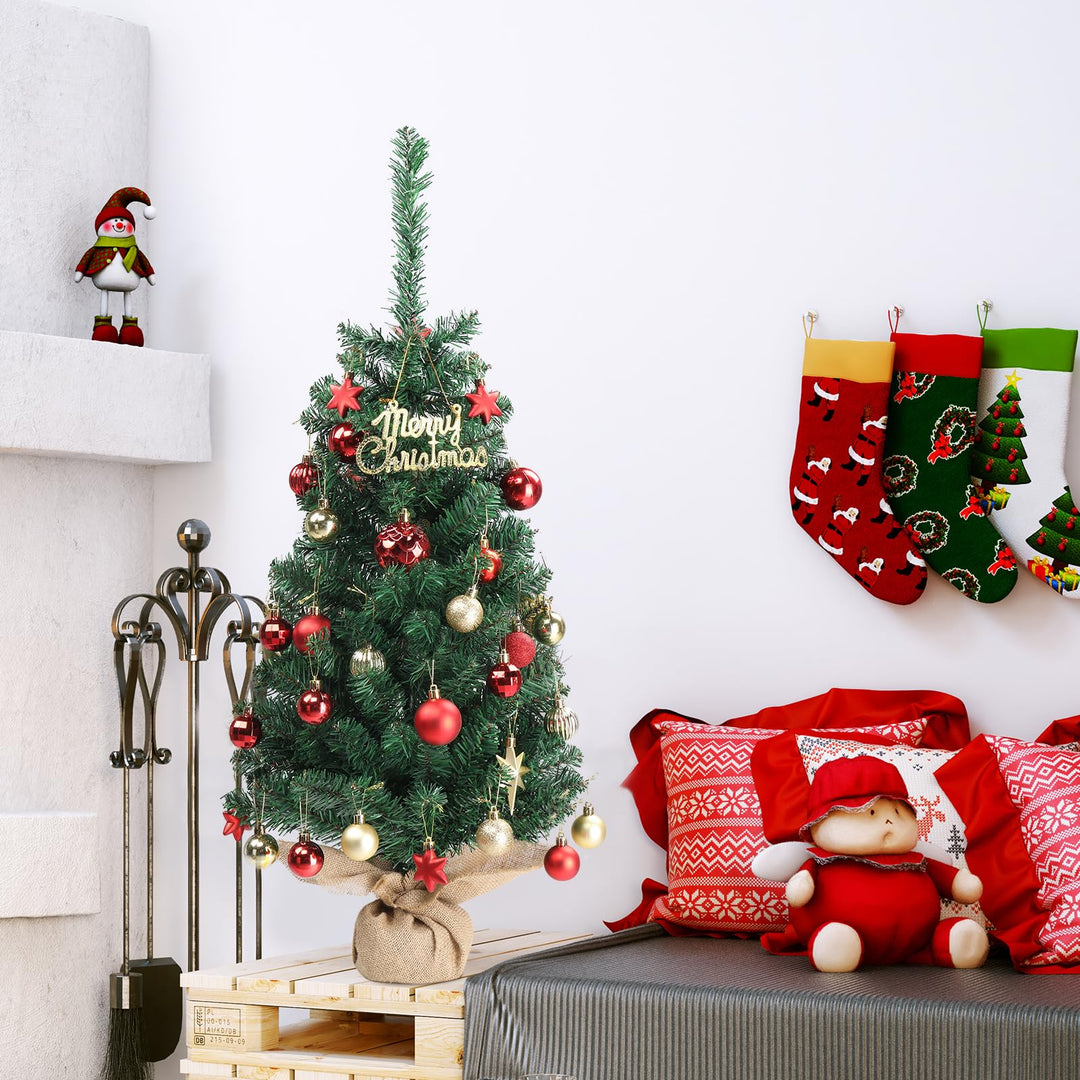 LEADZM Künstlicher Weihnachtsbaum 90 cm, Tisch Weihnachtsbaum klein künstlich geschmückt für Weihnac