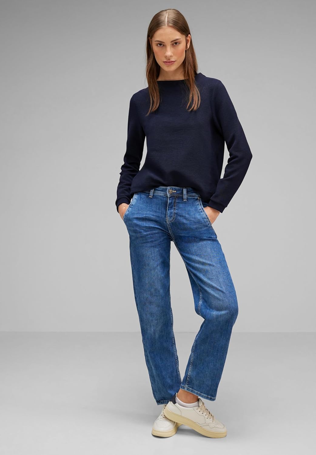 Street One Damen Langarmshirt, 40 Deep Blue