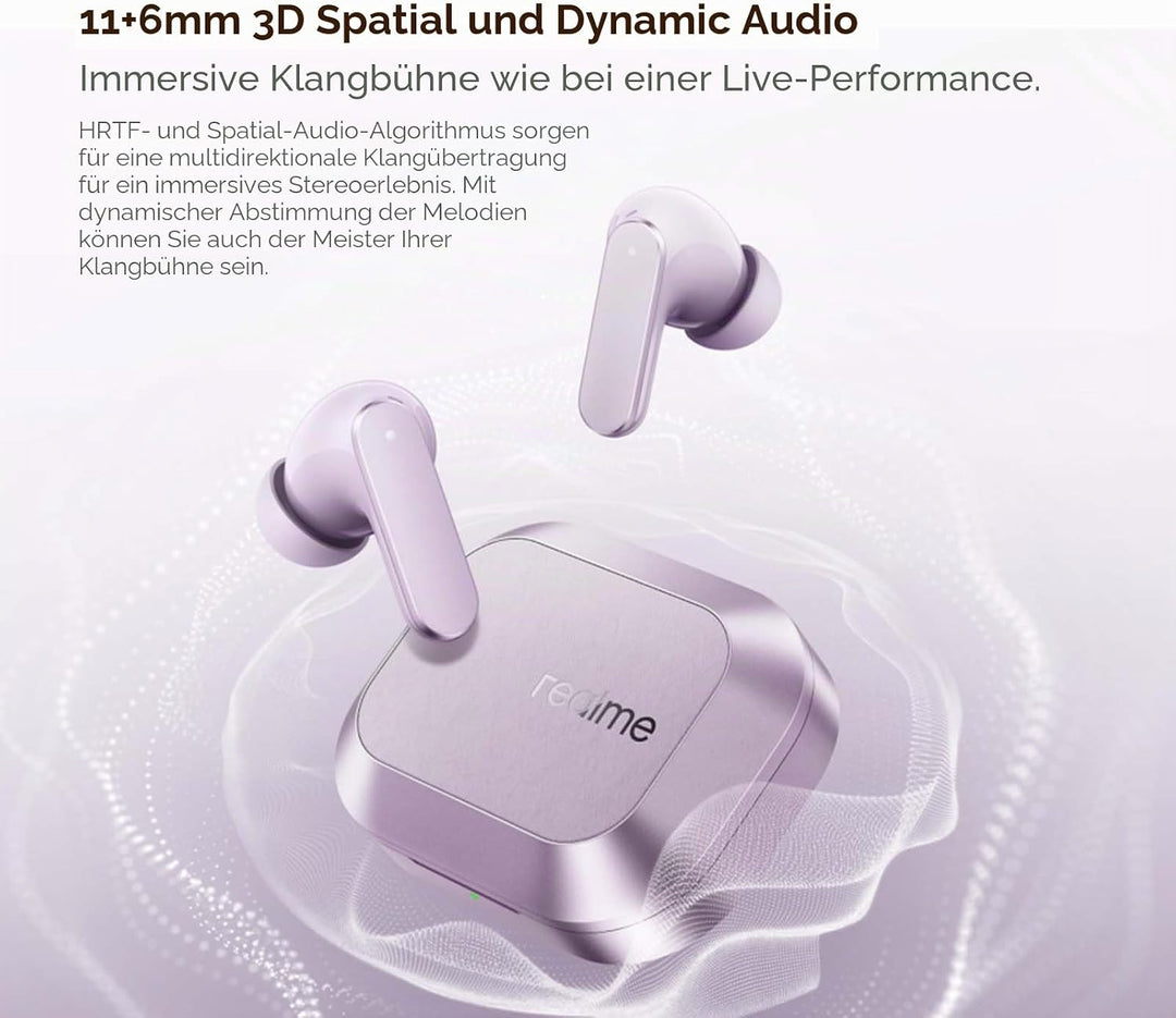 realme Buds Air8 In Ear kopfhörer Bluetooth mit 55dB ANC, 6-Mikrofon, AI-Übersetzer, Hi-Res, LHDC 5.