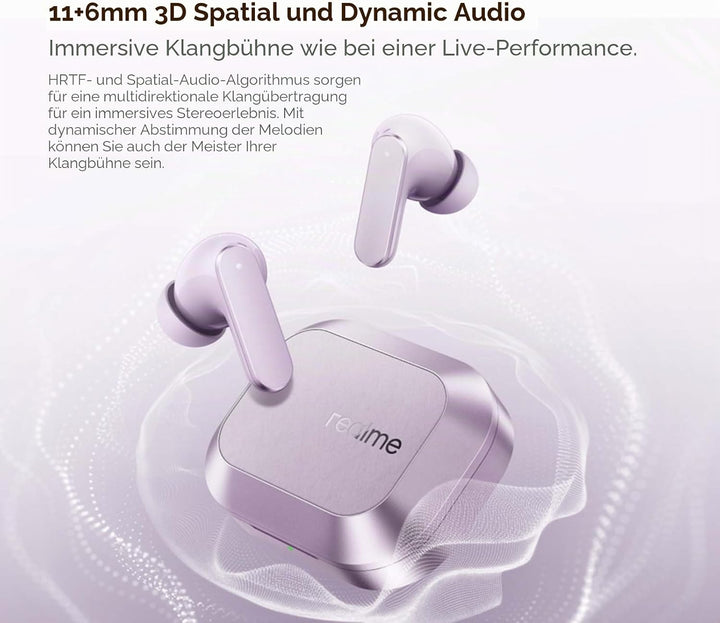 realme Buds Air8 In Ear kopfhörer Bluetooth mit 55dB ANC, 6-Mikrofon, AI-Übersetzer, Hi-Res, LHDC 5.