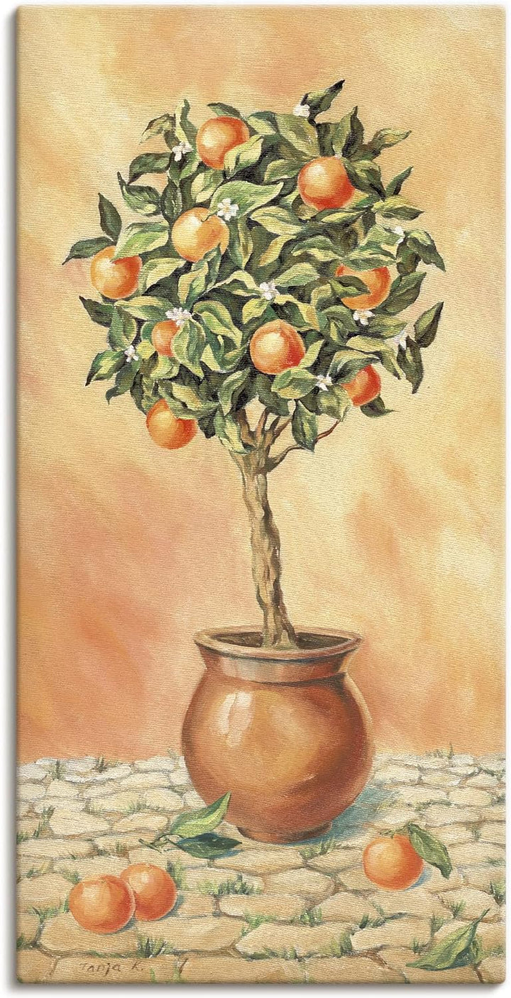 ARTland Leinwandbilder Wandbild Bild auf Leinwand 50x100 cm Botanik Pflanzen Topfpflanze Malerei Ora