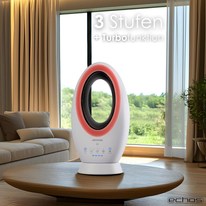 Echos®- 2-in-1 Design Akku Turmventilator Standventilator mit Fernbedienung kabellos - Akku- oder St