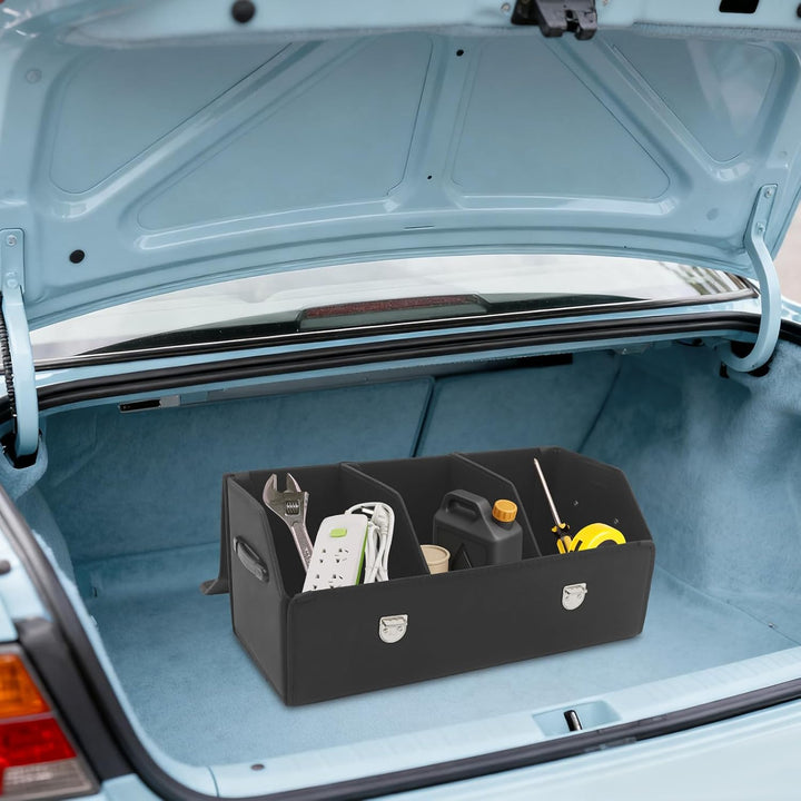 56L Kofferraum Organizer mit Deckel,Auto Kofferraumbox wasserdicht & verschleissfest Auto Kofferraum