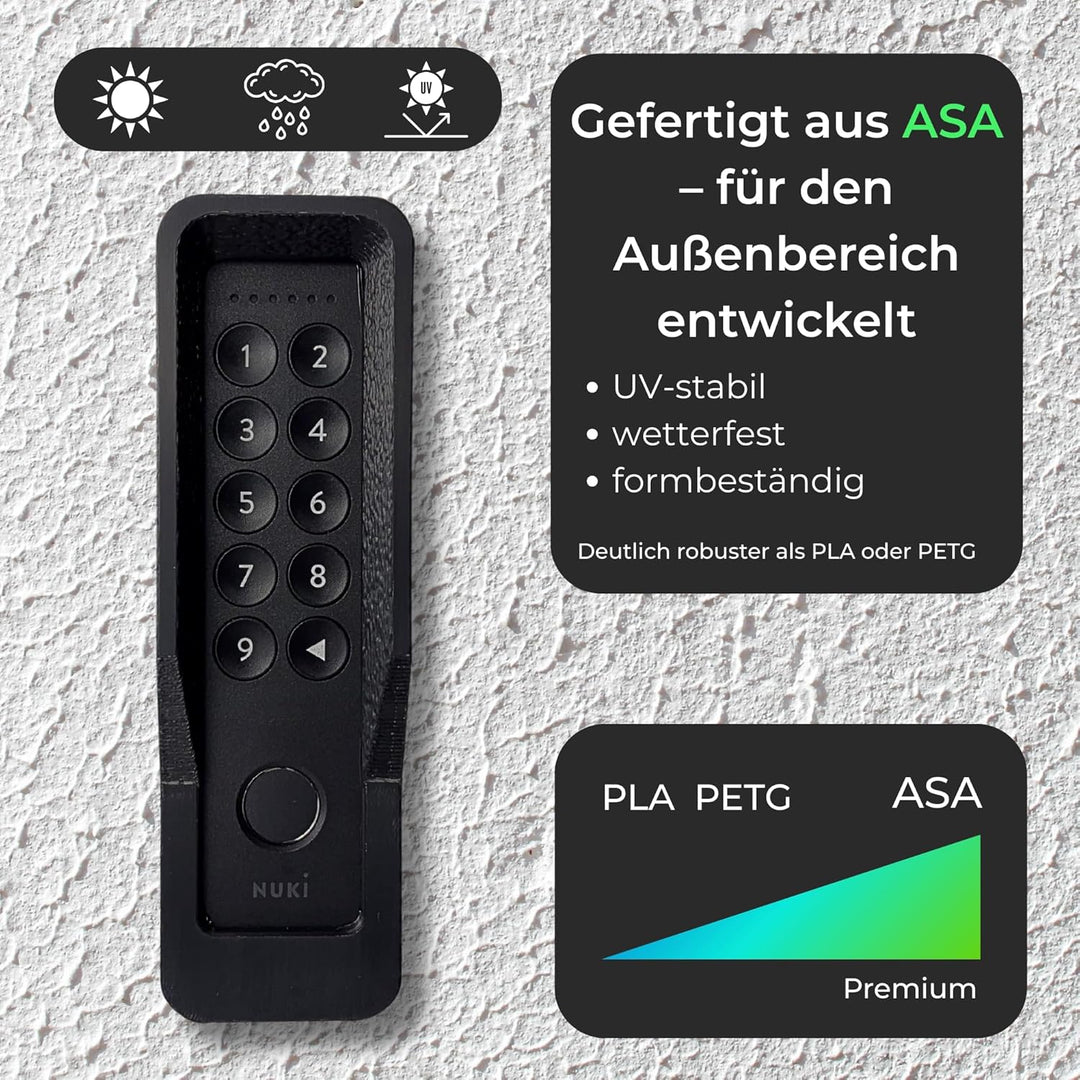 Generisch Wandhalterung kompatibel mit Nuki Keypad 2 – Diebstahlschutz-Abdeckung mit Torx-Sicherheit