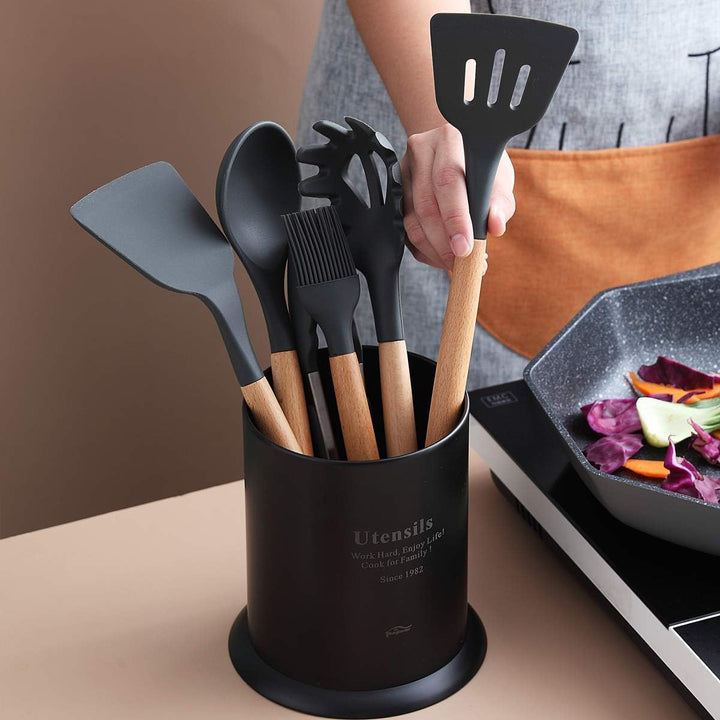 Berglander Utensilienhalter, Küchenutensilienhalter aus Edelstahl für Arbeitsplatte, Utensilienbehäl