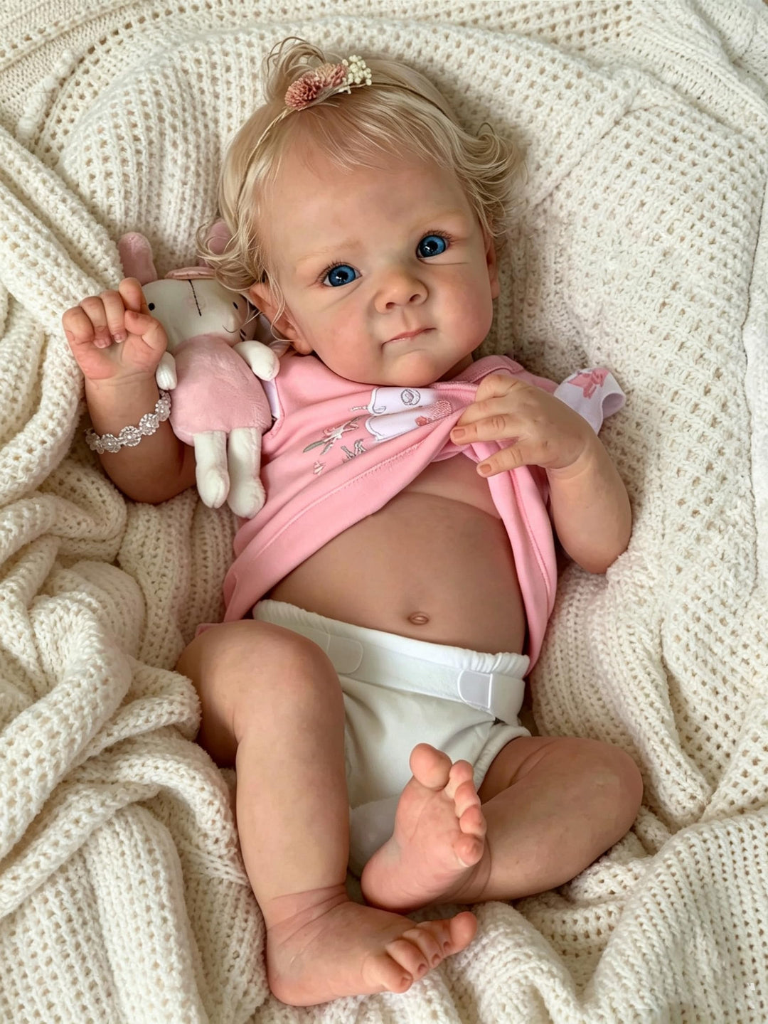 Zero pam Reborn Baby Vollsilikon Lebensecht,Reborn Baby Mädchen, 48CM Lebensechte Babypuppen Wie Ech
