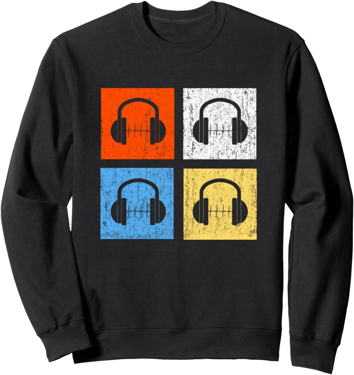 Vintage Retro Kopfhörer DJ Geschenk Sweatshirt