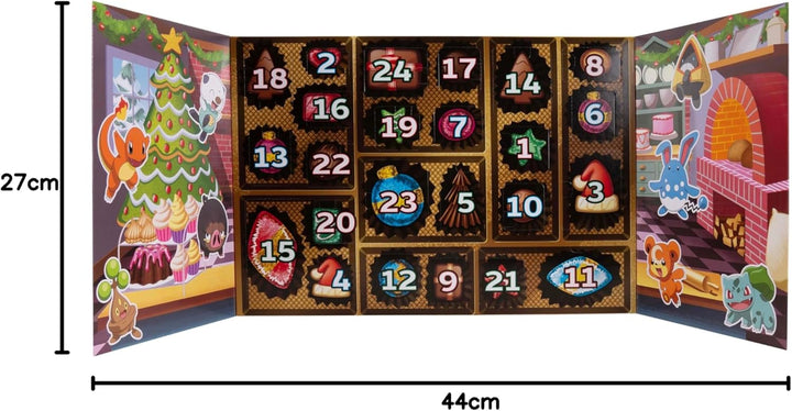 Pokémon PKW4116 - Adventskalender 2025 – Mit 16 exklusiven Battle-Figuren (ca. 5 cm) und 8 festliche
