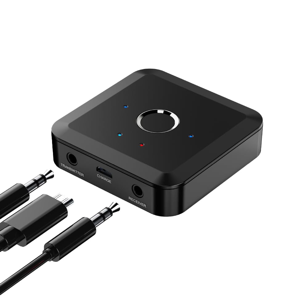 DollaTek Bluetooth 5.2 Sender Empfänger HD Bluetooth Audio-Adapter mit geringer Latenz,3.5 mm AUX-Au