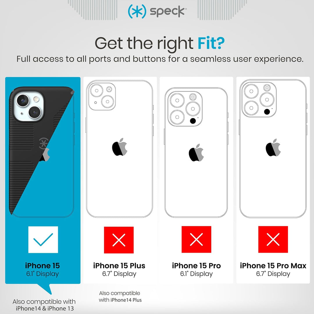 Speck iPhone 15 Hülle - Gebaut für MagSafe, Fallschutzgriff - für iPhone 15 iPhone 14 & iPhone 13 -