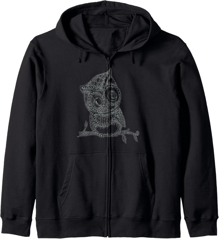 geometrische Eule TShirt im Mandala Geschenk für Mann, Frau Kapuzenjacke