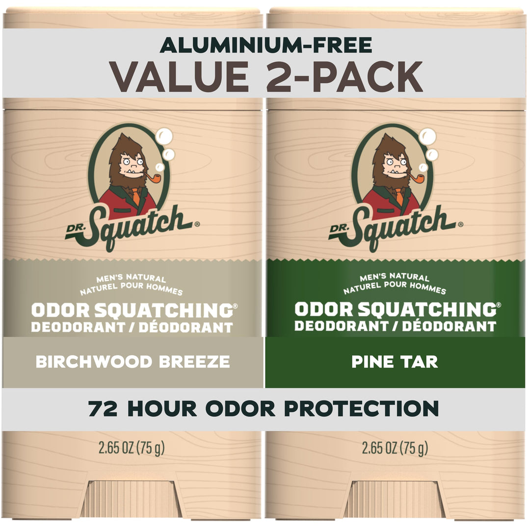 Dr. Squatch Natürliches Deodorant für Männer ohne Aluminium, mit Aktivkohle & Postbiotika für bis zu