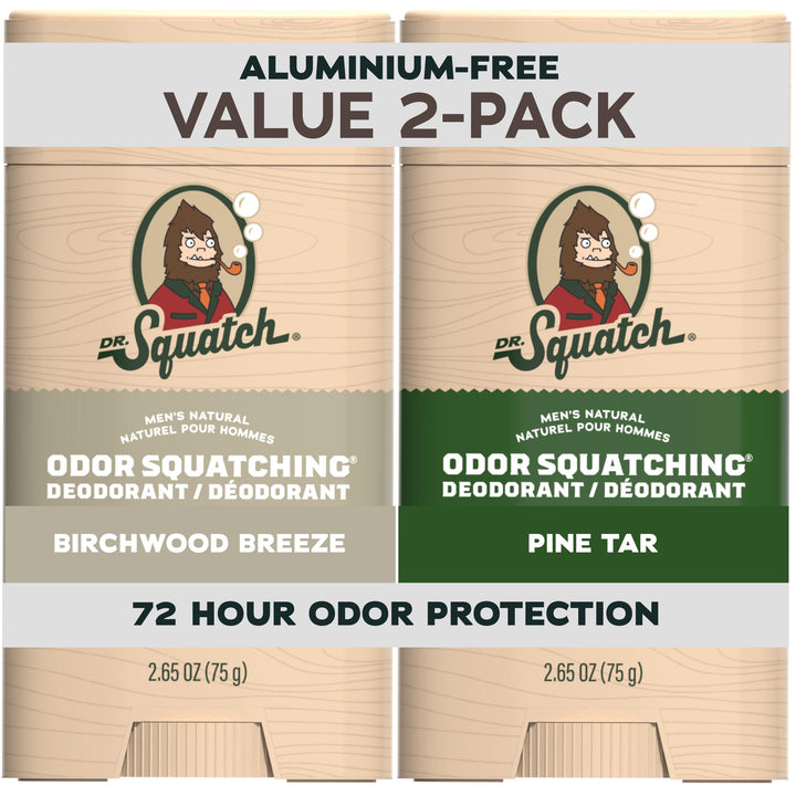 Dr. Squatch Natürliches Deodorant für Männer ohne Aluminium, mit Aktivkohle & Postbiotika für bis zu