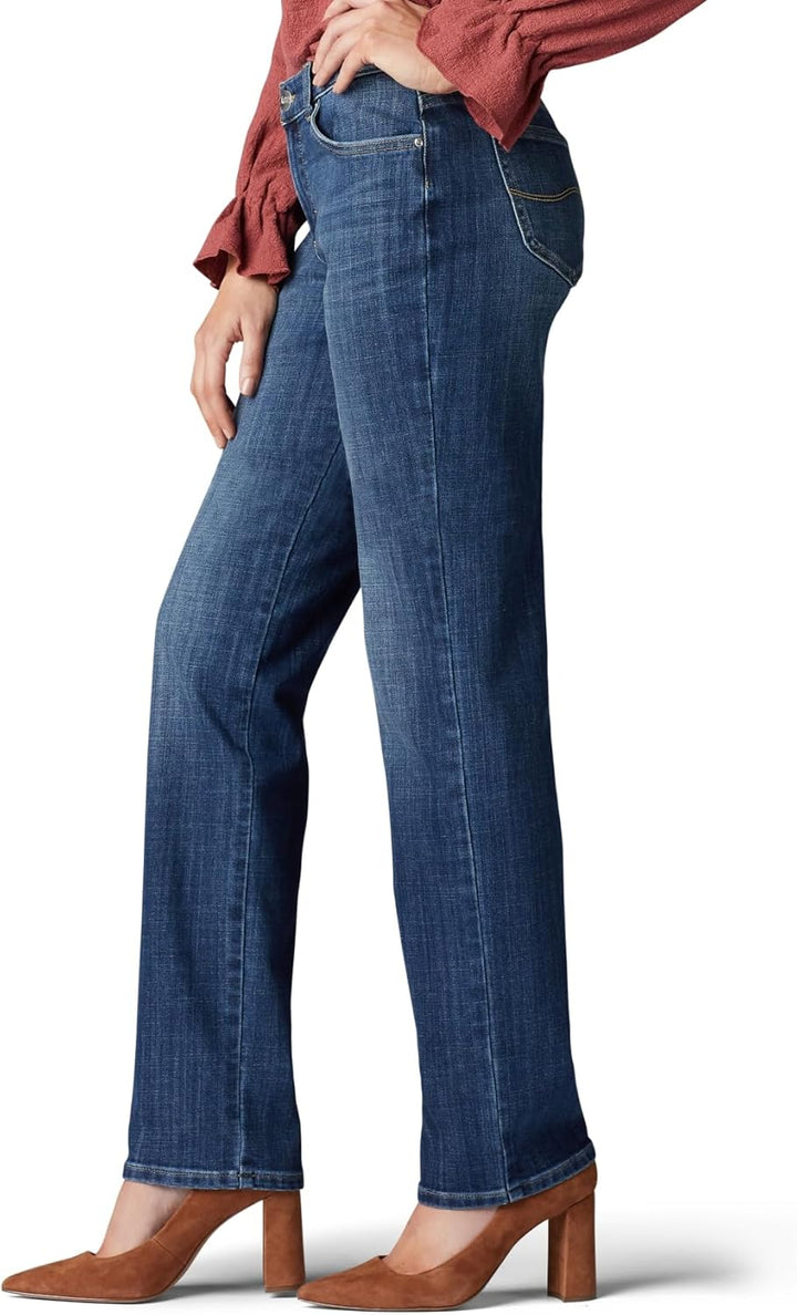 Lee Damen Relaxed Fit Straight Leg Jeans, Jaded, 50 Long