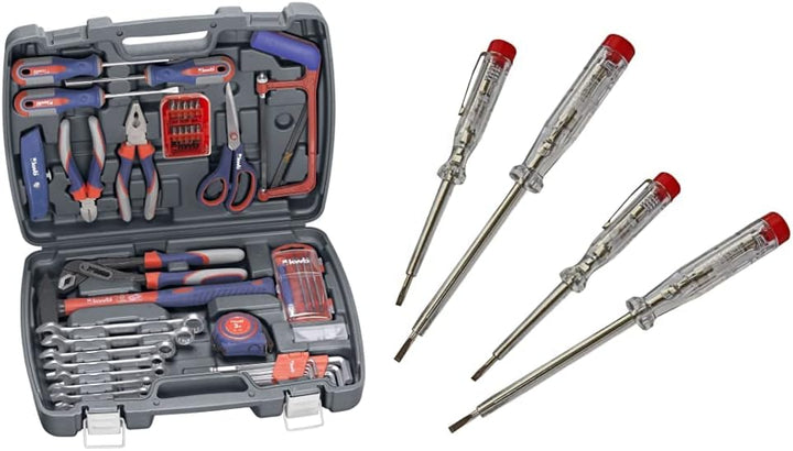 kwb Werkzeug-Koffer inkl. Werkzeug-Set, 65-teilig & H+H Werkzeug 45200 45500 VDE Standardprüfer 4520
