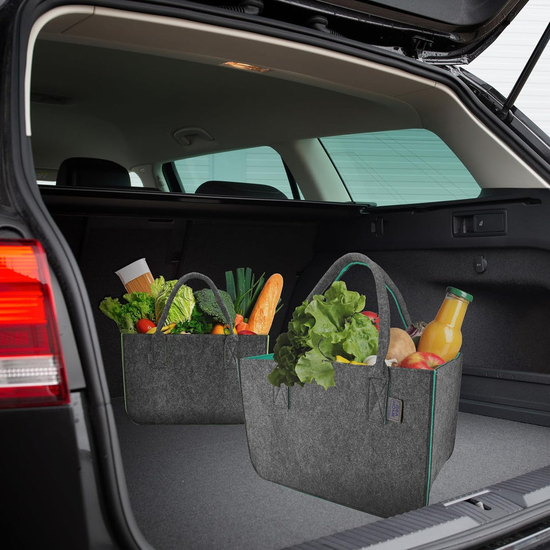 IDEA HOME Filztasche 2 Stücke Shopper Gross-30 Liter Einkaufstasche XXL Zusammenklappbar Einkaufskor