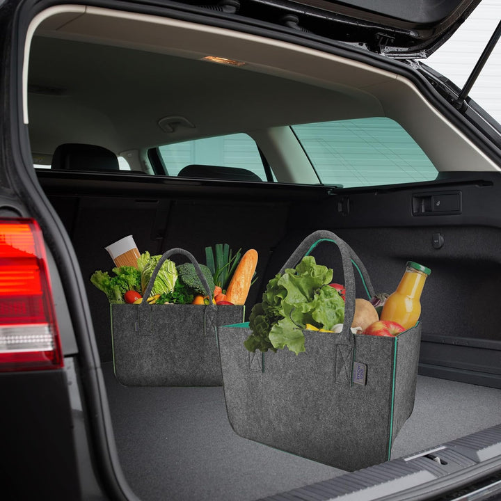 IDEA HOME Filztasche 2 Stücke Shopper Gross-30 Liter Einkaufstasche XXL Zusammenklappbar Einkaufskor