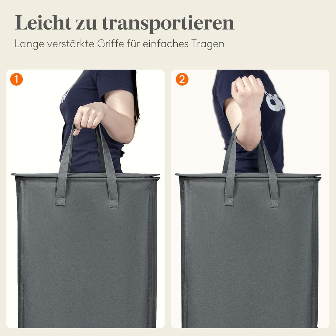 Lifewit 75L Wäschekorb Schmal mit Deckel, Wäschekorb Waschenkorbe Faltbar Klein, Wäschesammler mit G