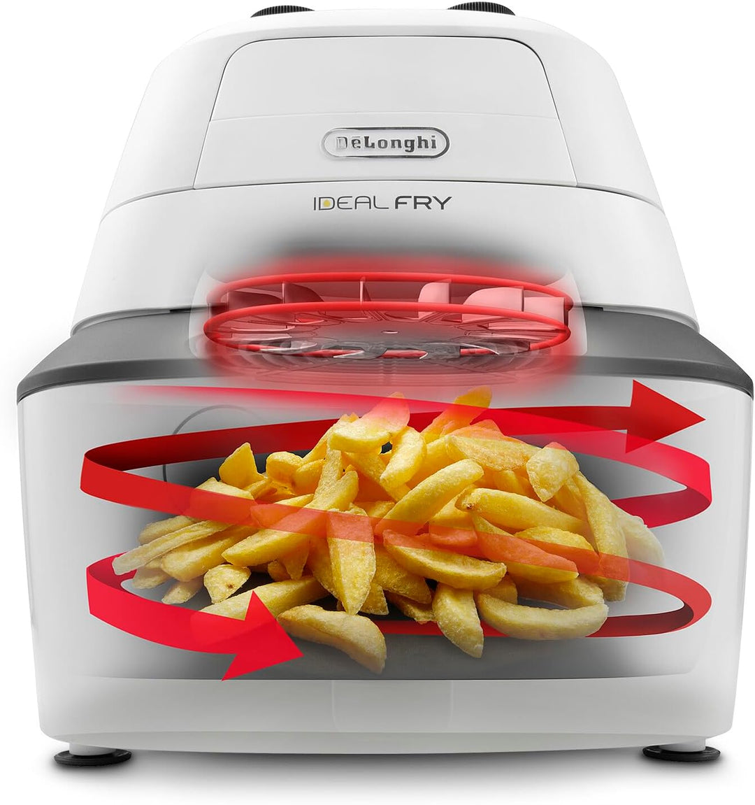 De'Longhi FH2101.W IDEALFRY Heissluftfritteuse, Fassungsvermögen 1 kg, leichtes und gesundes Frittie