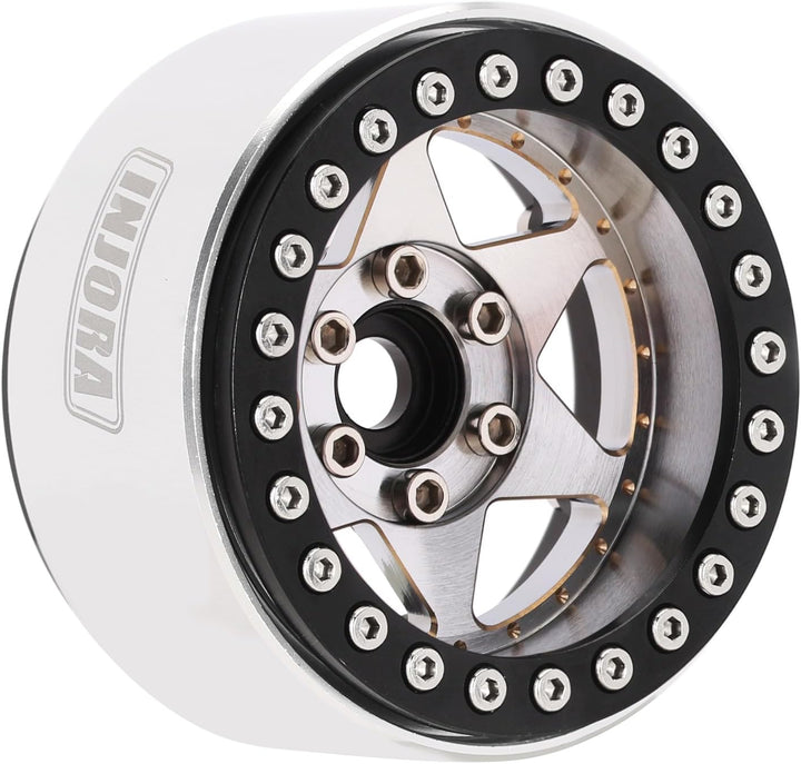 INJORA 1.9" Beadlock Felge - 143g Super Heavy Messing &amp; Aluminium Deep Dish Felge für 1/10 RC Crawle