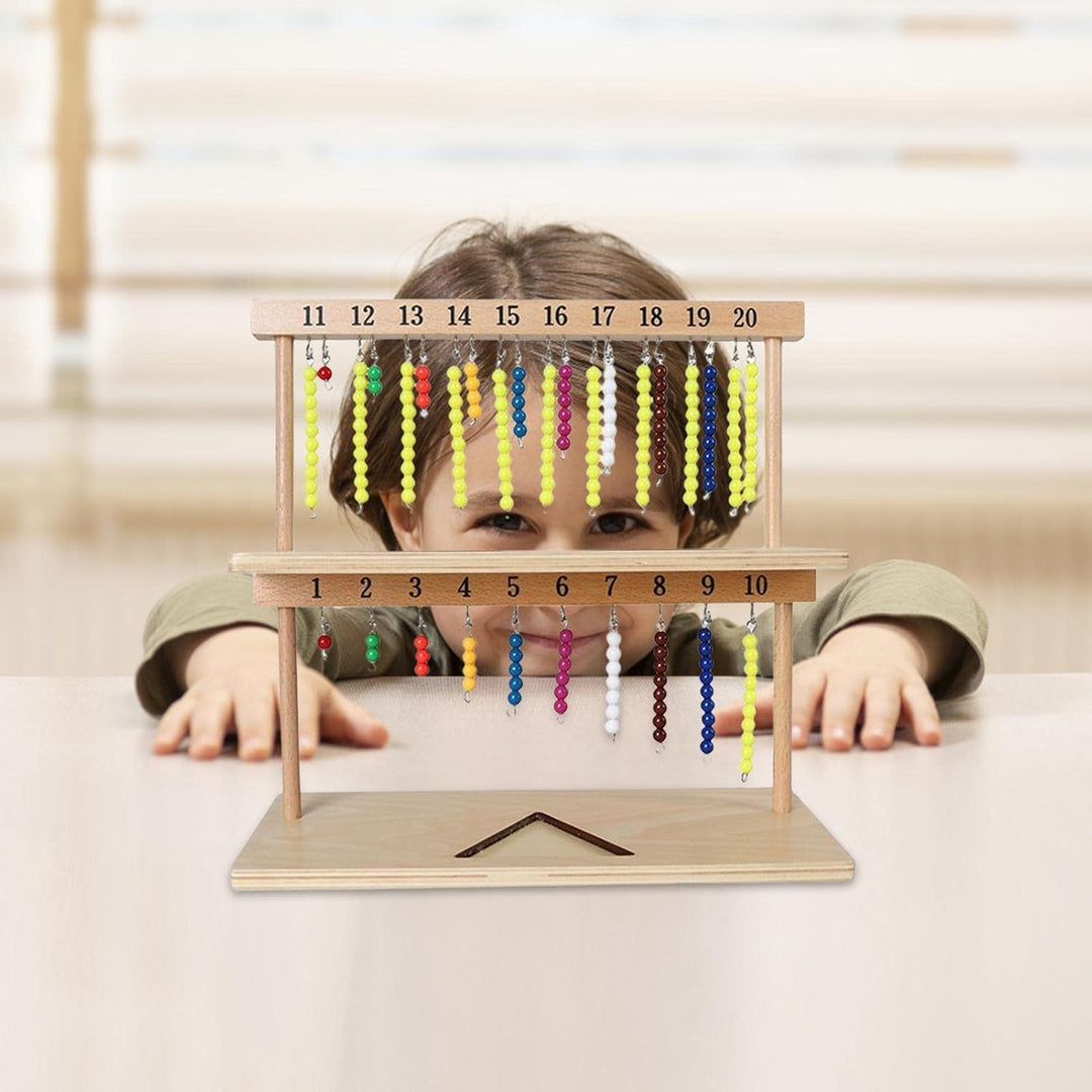 Zählperlen aus Holz - Sicheres und langlebiges Montessori Mathe-Lernspielzeug | Einfach zu verwenden