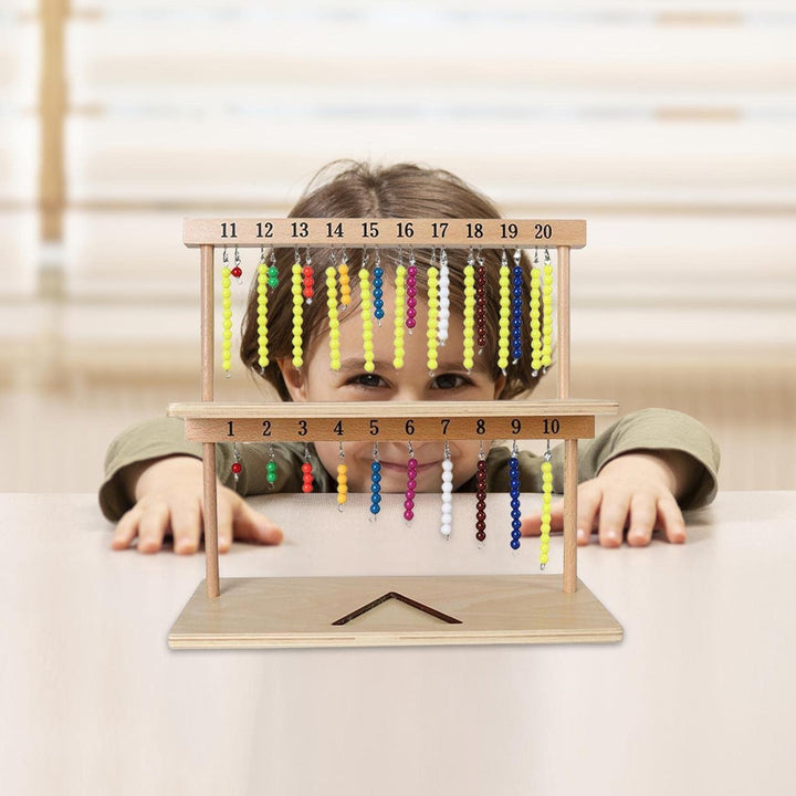 Zählperlen aus Holz - Sicheres und langlebiges Montessori Mathe-Lernspielzeug | Einfach zu verwenden