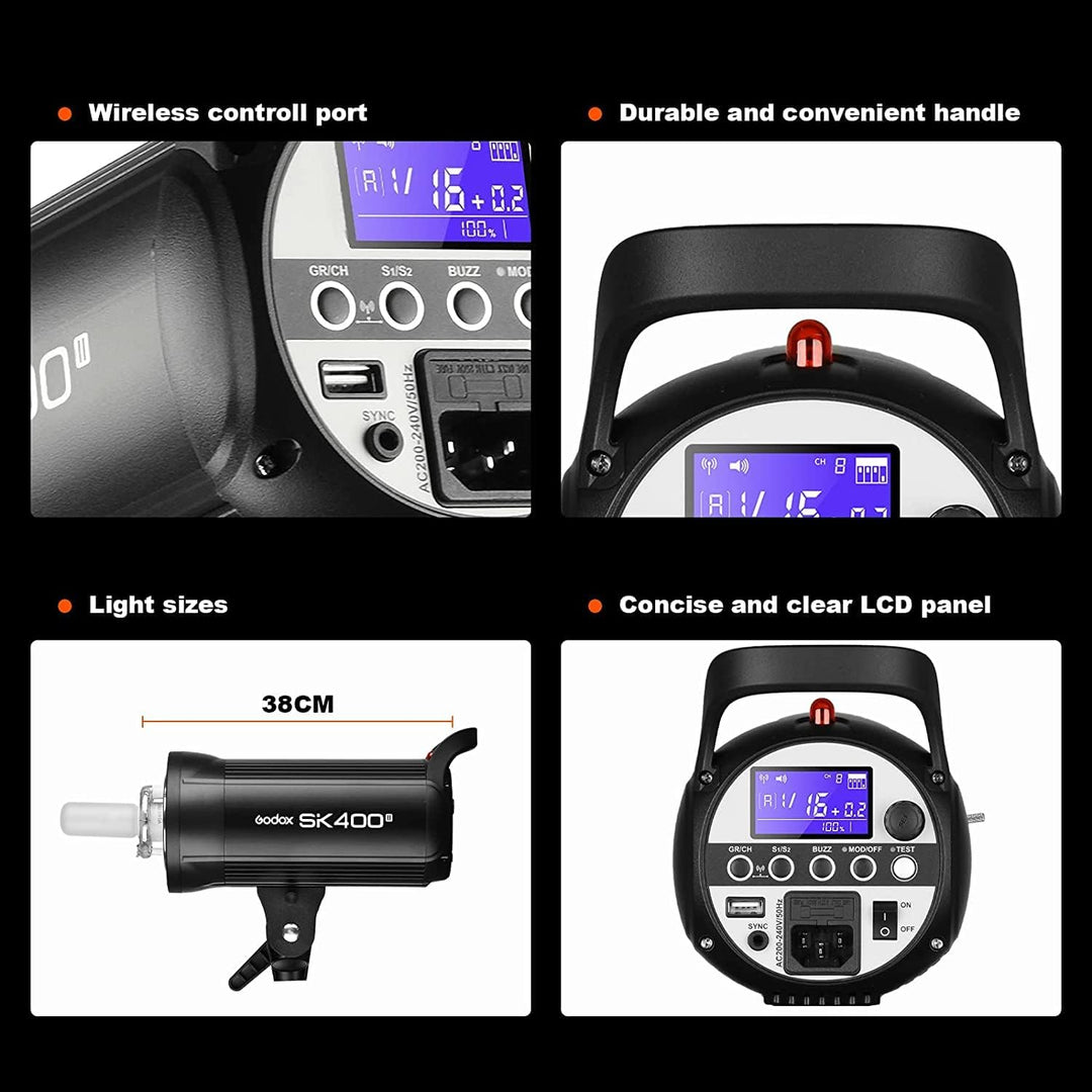 Godox SK400II Studioblitz mit integriertem Godox 2.4G Wireless X System, SK400II