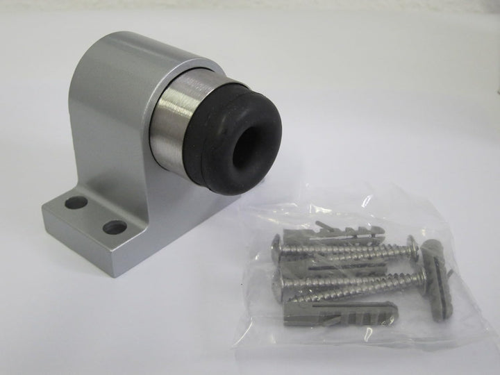 RSW-Türstopper 83029, grauer Türstopper aus massivem Gussaluminium für die Bodenmontage