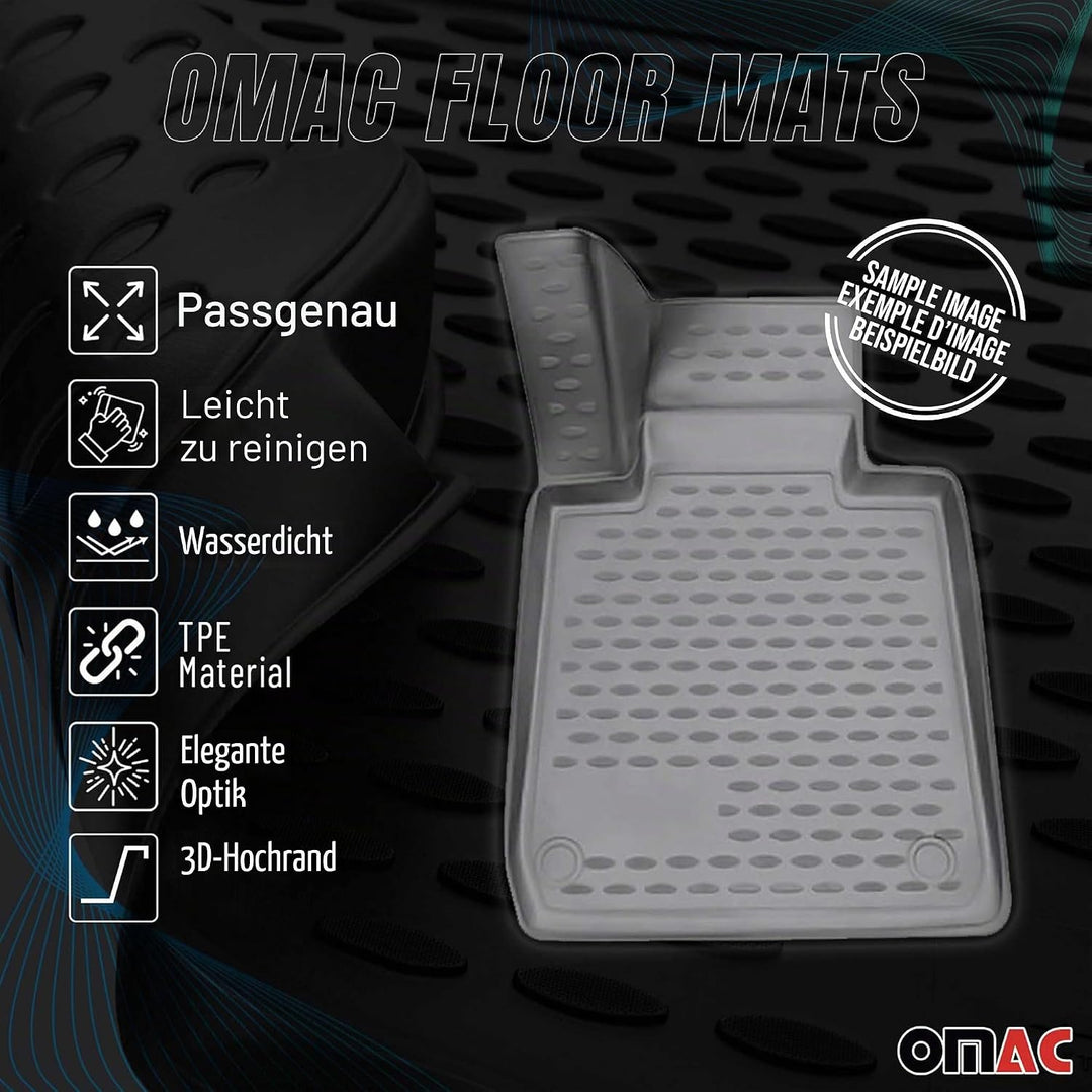 OMAC Gummimatten Fussmatten kompatibel mit VW Touareg 2010-2018 TPE Automatten Grau 4X Fussmatten /