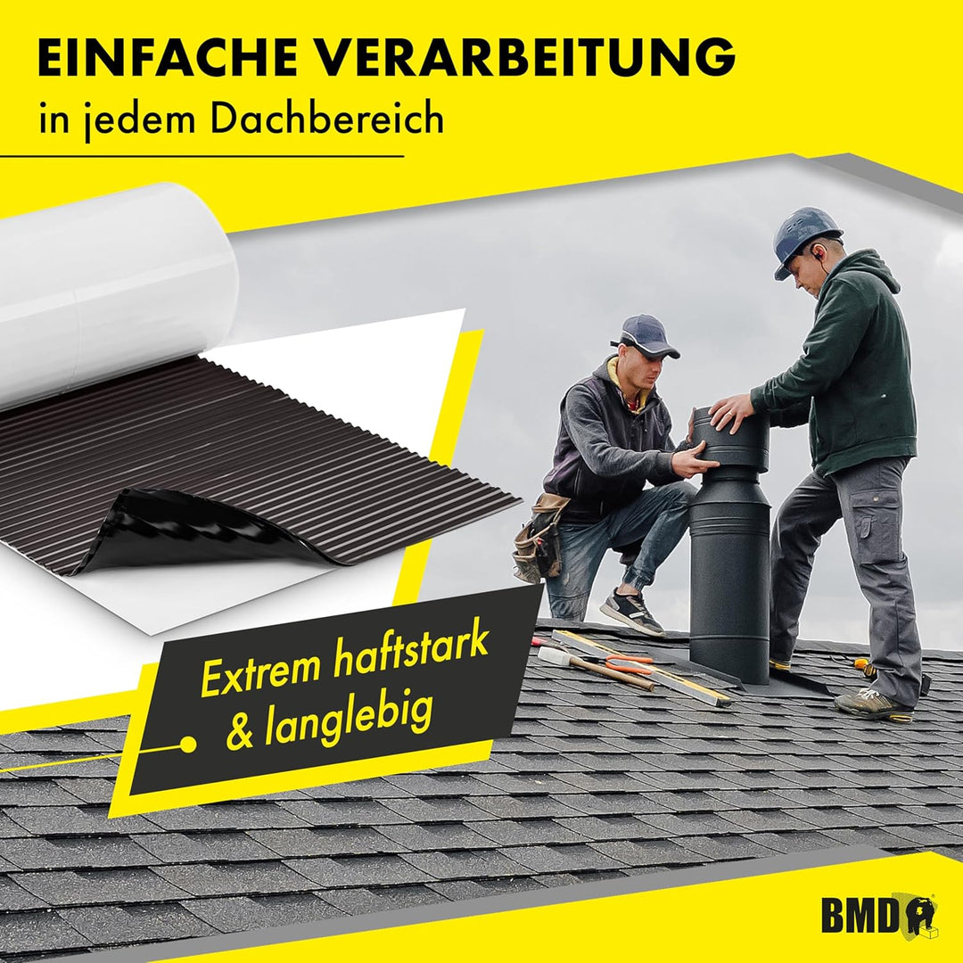 BMD Kaminanschlussband Wandanschlussband 300 mm x 5 m plissiert (braun (RAL 8017)) Kaminanschluss Wa