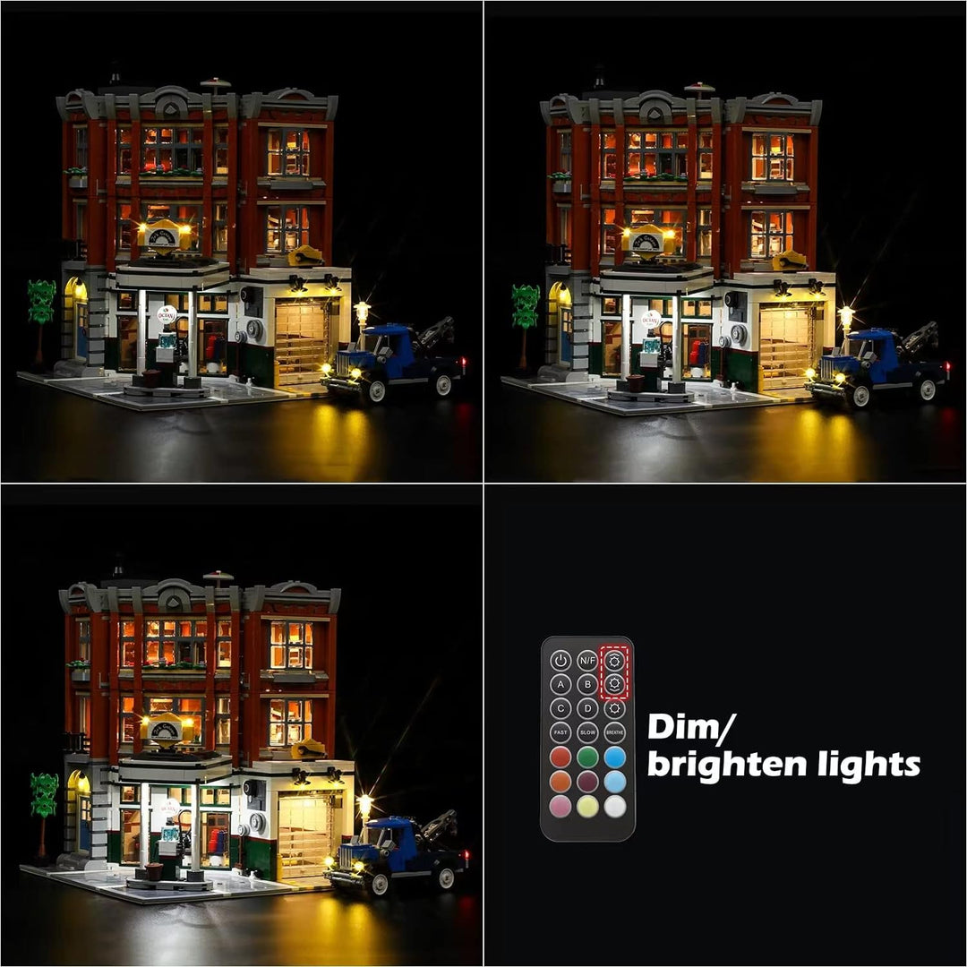 GEAMENT LED Licht-Set (Fernbedienung) Kompatibel mit Lego Eckgarage - Beleuchtungsset für Creator 10