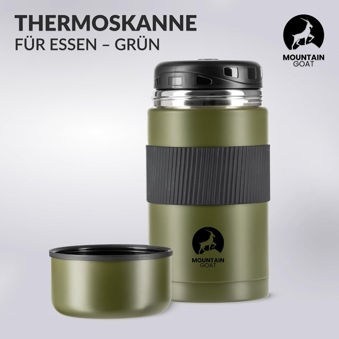 MOUNTAIN GOAT Thermobehälter für Essen 1L aus Edelstahl, Doppelwandig, Druckentlastungsventil, Isoli