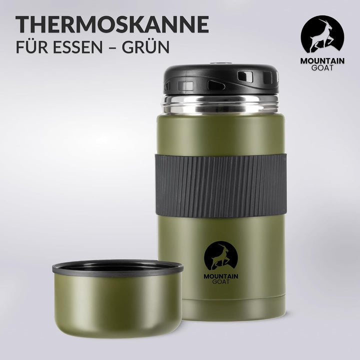 MOUNTAIN GOAT Thermobehälter für Essen 1L aus Edelstahl, Doppelwandig, Druckentlastungsventil, Isoli
